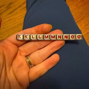 Italian Charms Bracelet Links Lot Of 10 9 MM Alphabet K L M N O New